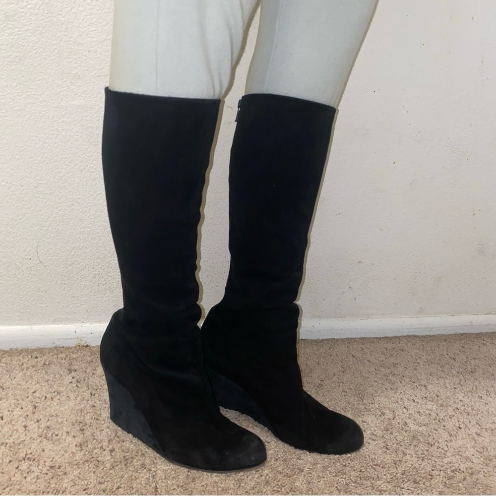 Christian Louboutin Suede Knee-High Boots.